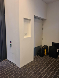 Fig 3 – False wall built with recess for digital screen