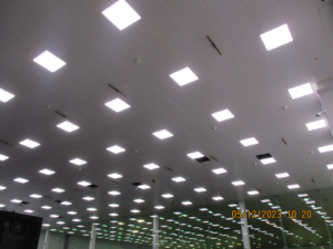 Fig 1 - Data hall partially upgraded to LED luminaires.